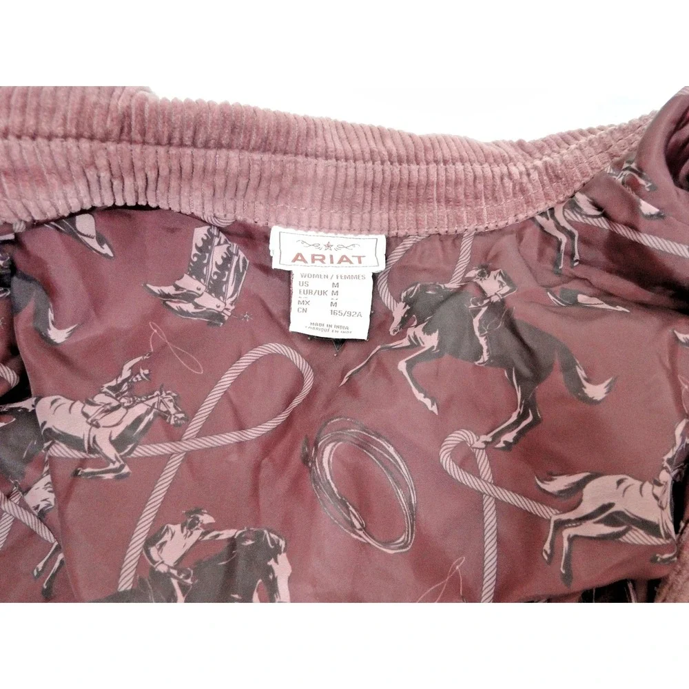 Ariat Women's On The Run Corduroy Shacket‎ Rose Pink Shirt Jacket Size M